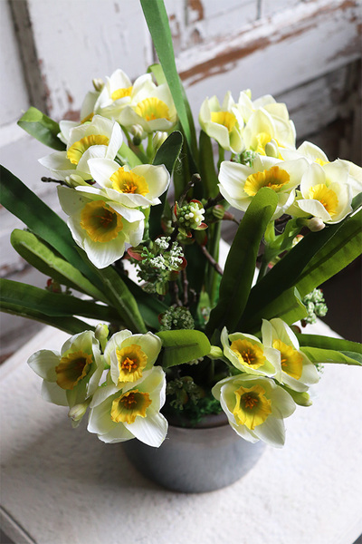 kompozycja z narcyzami, Wielkanoc w Pełni, wys.49cm 