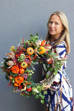 Jesienna Helina, jesienny wianek z dyniami, śr.45cm  