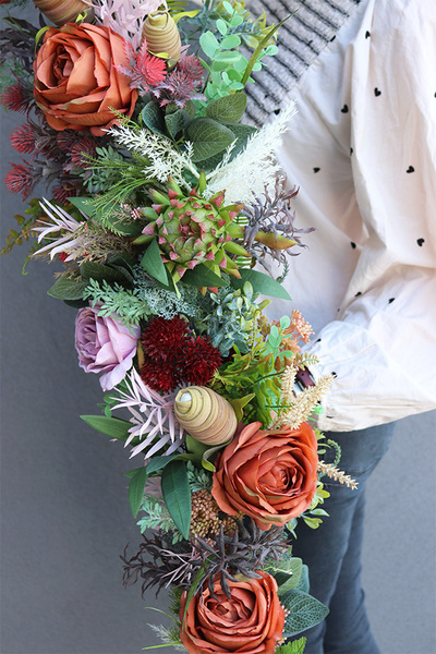 Boho Degota, stylowa girlanda ze sztucznych kwiatów, dł.210cm