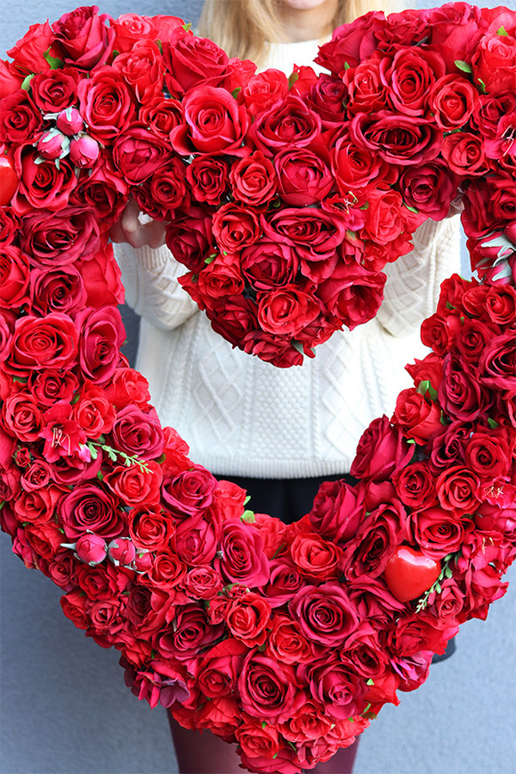 bardzo duże wiklinowe Serce w Czerwieni 2