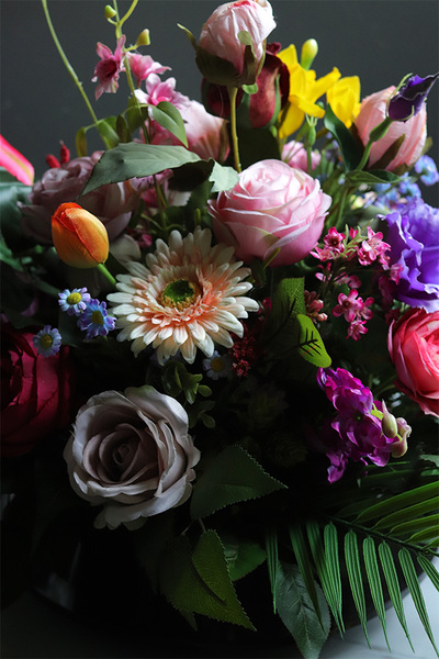 Kolorowe Życie, kompozycja nagrobna w naczyniu