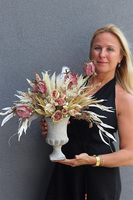 Glorioza Boho, kompozycja w cementowym pucharze