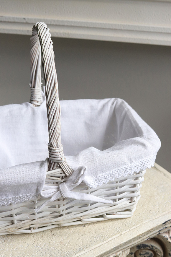 Alleluja, koszyczek na święconkę z serwetką, biały