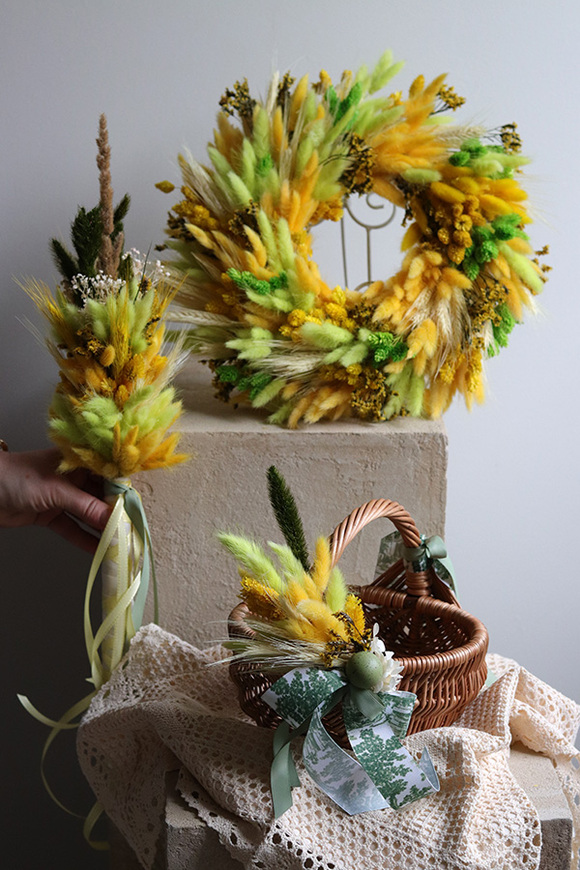 Żółty Sen, dekorowany koszyczek wielkanocny