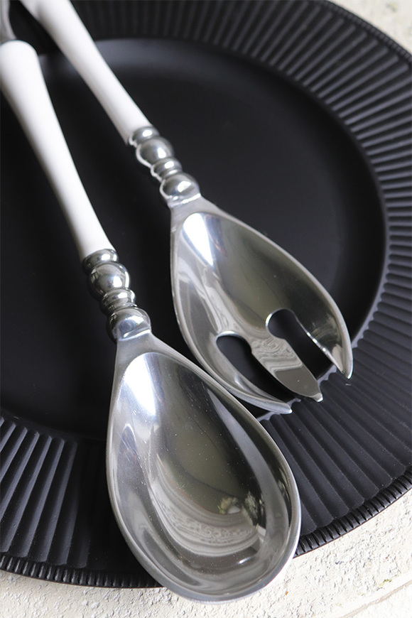 aluminiowe łyżki do sałaty White