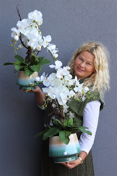 Gretiena, sztuczny storczyk w doniczce ombre