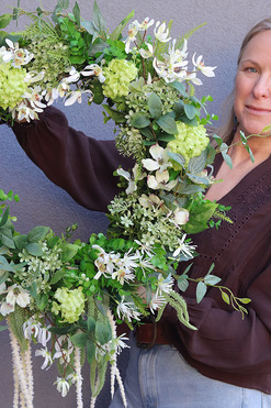 OD RĘKI Kalinovo, zielony wianek na drzwi, śr.54cm