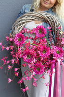 Różowa Magia, asymetryczny wianek dekoracyjny