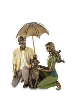 Family, figurka dekoracyjna para z psem, wys.19cm