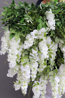 elegancka girlanda z białymi kwiatami, Wisterianna Premium
