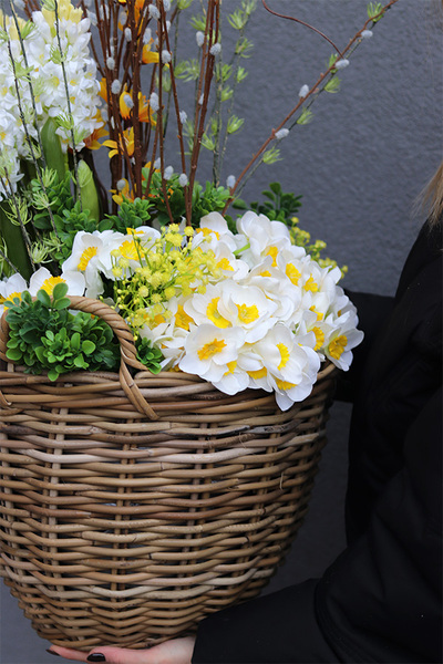 Wiosenne Trele Basket, wiosenna kompozycja roślinna