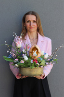 Merenda, stroik wielkanocny z zajączkami