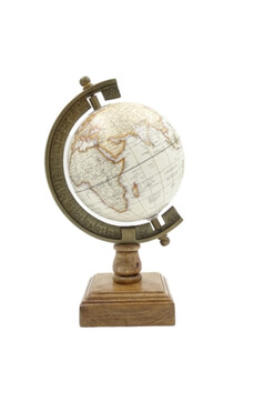 Amundsen, globus na drewnianej podstawie, wym.26.5x15cm
