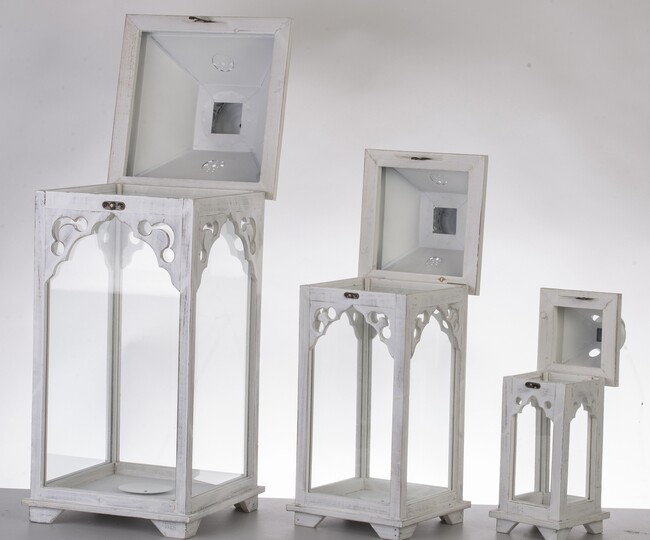 Andalouse Dream, drewniany lampion / latarenka, kpl.3szt