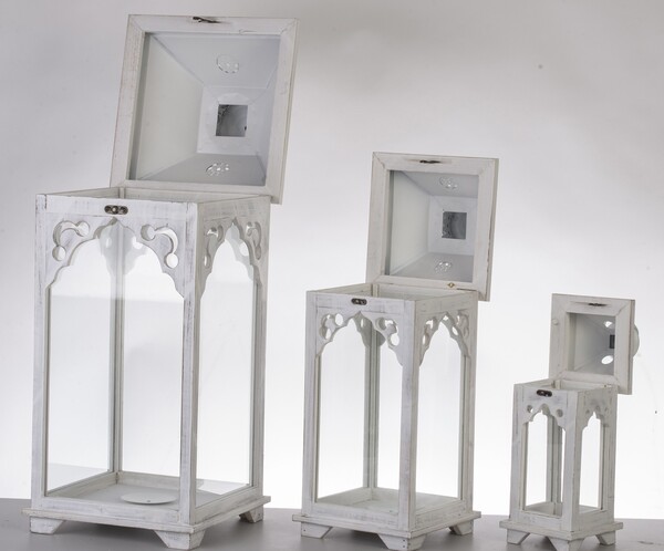 Andalouse Dream, drewniany lampion / latarenka, kpl.3szt