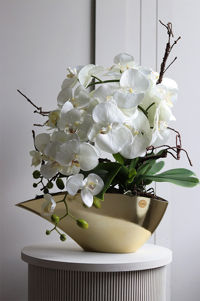 Golden Orchid, sztuczny storczyk w donicy