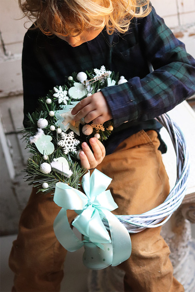 Miętowa Choinka, świąteczny wianek, śr.35cm