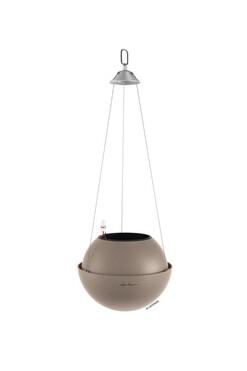 Bola Color, wisząca donica z nawadnianiem, piaskowy, wym.25x32cm