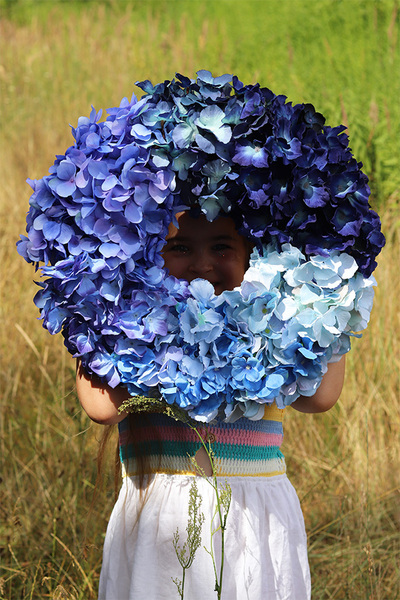 Blue Hydrangea, wysokiej jakości wianek z hortensjami