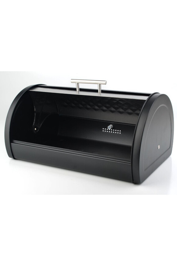 chlebak metalowy Modern Kitchen, czarno - srebrny, wym.37.8x25.5x18cm