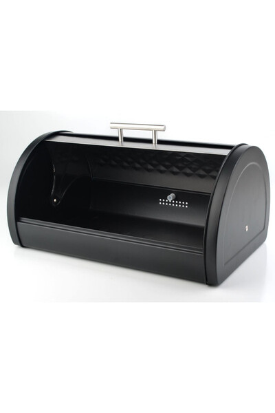 chlebak metalowy Modern Kitchen, czarno - srebrny, wym.37.8x25.5x18cm