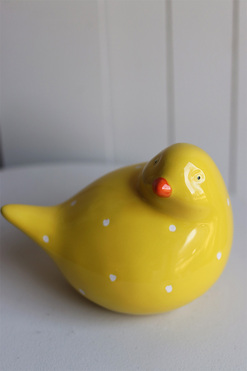 Kanarek, figurka ptaszek ceramiczna, wym.12x14x10cm