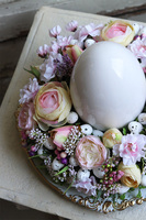 wielkanocny stroik z jajem 33 cm