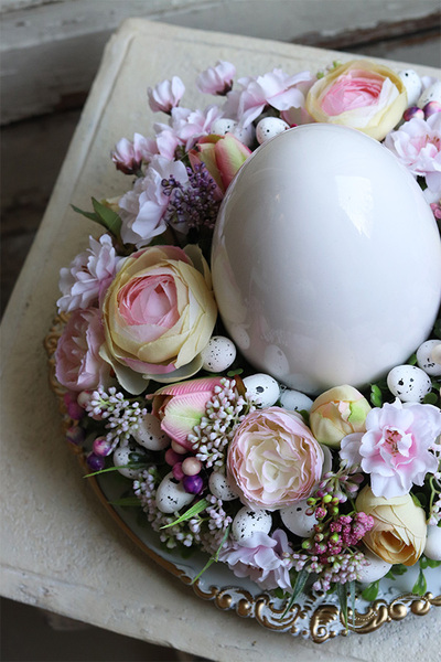 wielkanocny stroik z jajem 33 cm