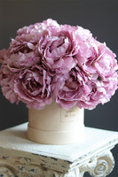 Pivonia, flowerbox z różowymi peoniami