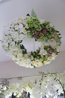 Caryca Katarzyna Green&White bardzo duży wianek sufitowy, śr.80cm  