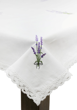 Lawendowy Dom, bawełniany obrus, motyw lawenda, wym.85x85cm