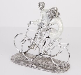 figurka srebrna Kolarze Duet ,wym. 23x26x9.5cm 