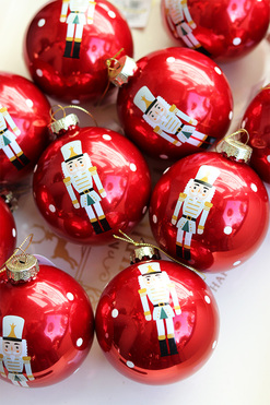 OD RĘKI Classic XMAS, szklane bombki w pudełku, B, 12 sztuk