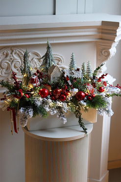 Georie Winter, stroik świąteczny LED, wym.42x60x32cm