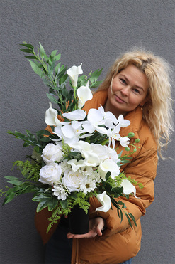 Weronika, bukiet nagrobny we wkładzie, dł.62cm