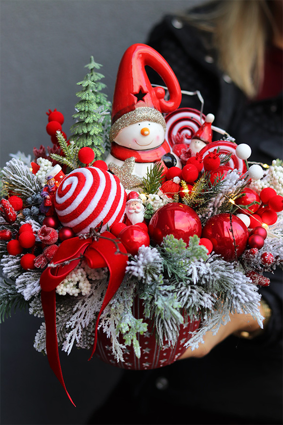 Bałwanek, stroik świąteczny