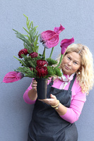 Anturea, nowoczesny bukiet nagrobny we wkładzie