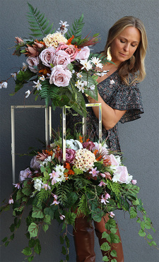 komplet dekoracji nagrobnych Angelo Garden Cappuccino, wym.62/52cm