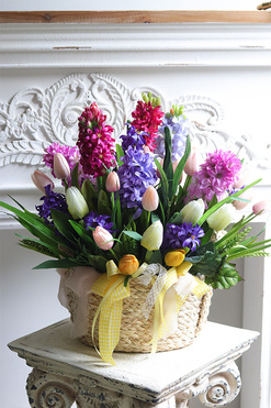 Hiacyntha Refilia 2, kosz pełen kwiatów, wys.46cm  