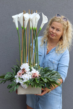 Kalle Design 2, kompozycja nagrobna w naczyniu, wys.78cm