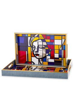 De Stijl, stylowa taca melaminowa, kpl.2szt