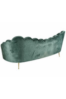 Glamour, sofa w kształcie muszli, zielona