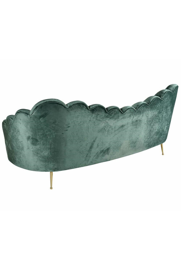 Glamour, sofa w kształcie muszli, zielona
