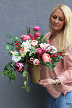 Hefrana, elegancki bukiet nagrobny z wrzosem, wys.50cm