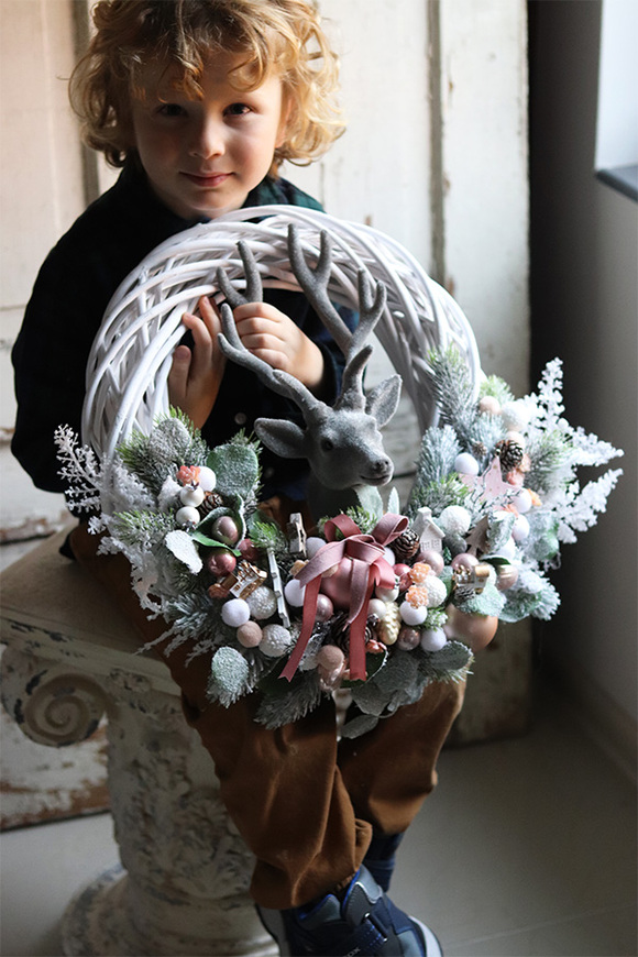 Miętowa Choinka, świąteczny wianek, śr.35cm