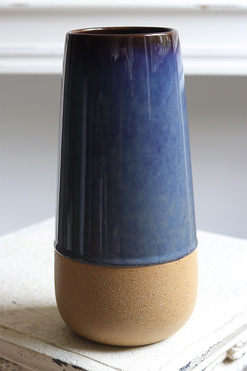 Blumelia Navy, wazon ceramiczny, wym.28x12cm  