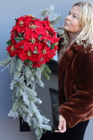 New Design Red Christmas, dekoracja nagrobna na czarnej podstawie