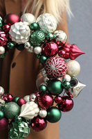 wianek bożonarodzeniowy Bombki Burgund