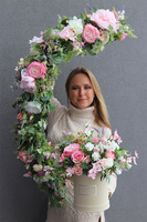 elegancka girlanda z pastelowymi kwiatami, Rossalinda, dł.1m