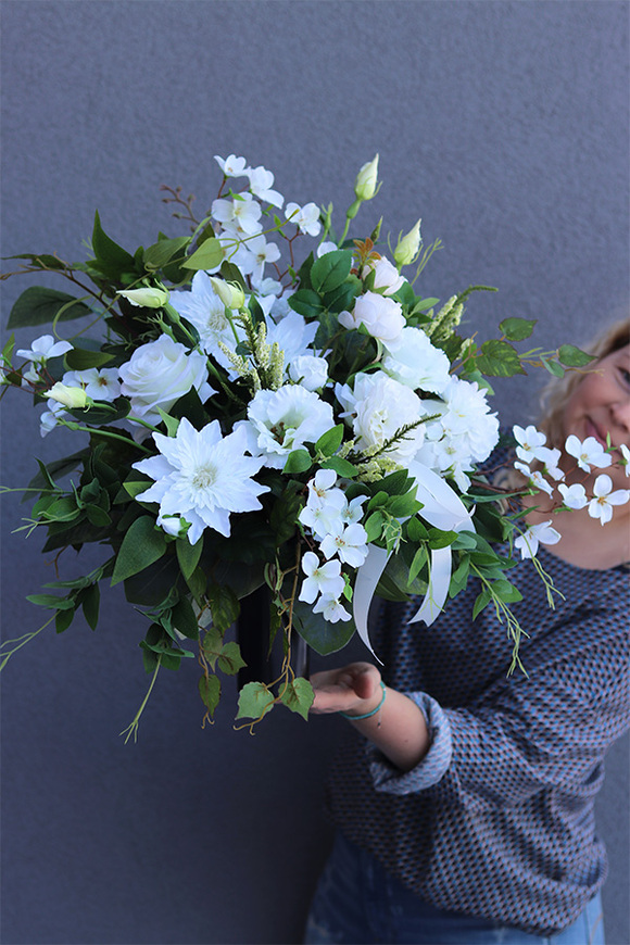 Balerio, komplet dekoracji nagrobnych, kompozycja + bukiet